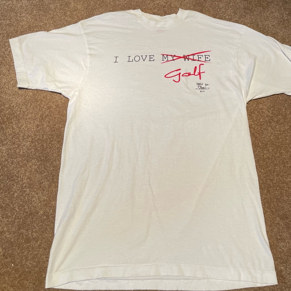 XL vintage white golf T-shirt.